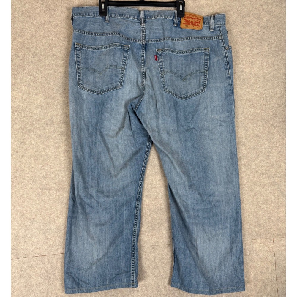 Levi's 559 Relaxed Straight Jeans 44x30 (43x29.5) Light Wash Denim Blue Casual - Picture 4 of 11